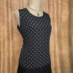 Vintage 90s Polka Dot Sleeveless Top Black & White Classic Indie Twee Mobwife